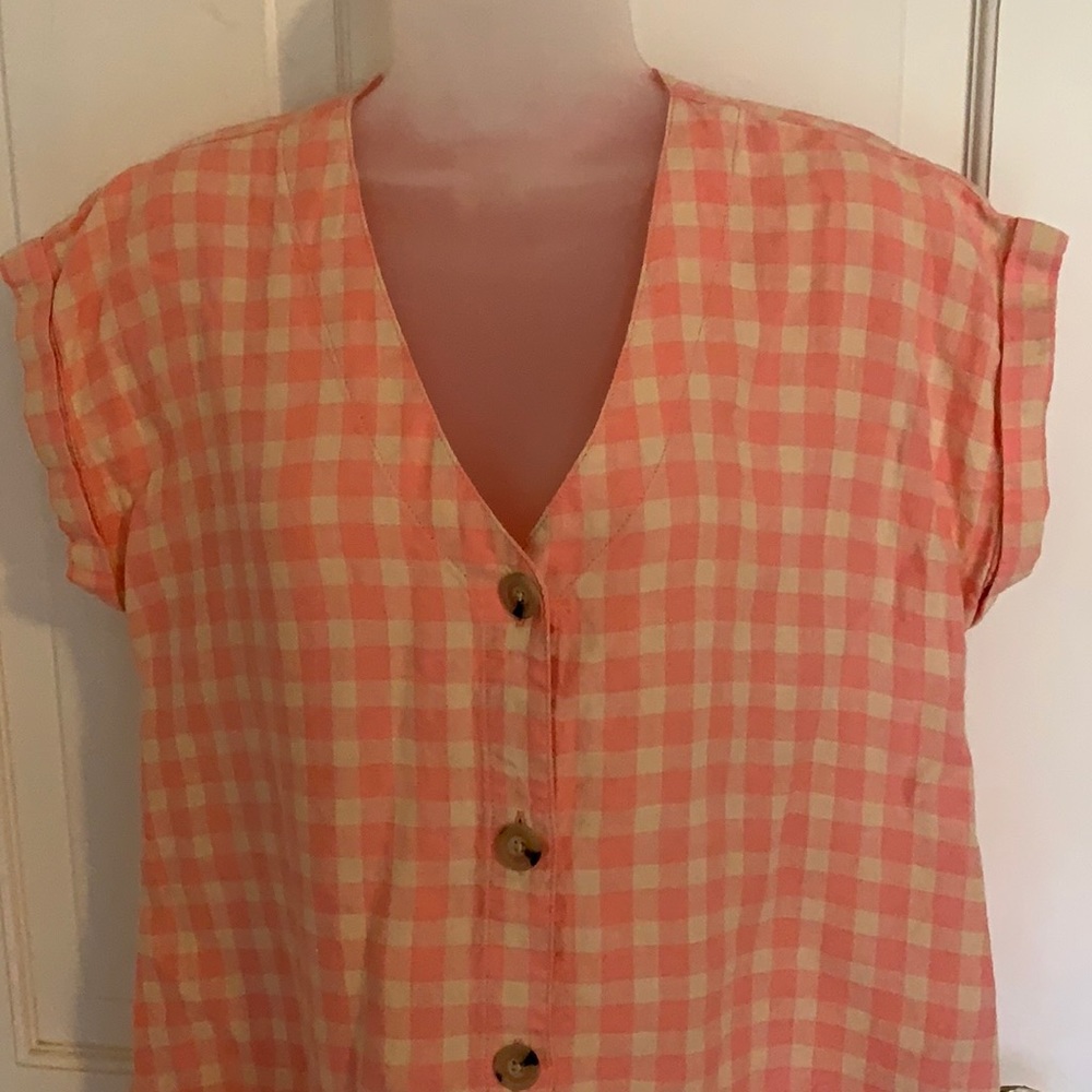Pink Gingham Lou & Grey Linen Dress - Sz S